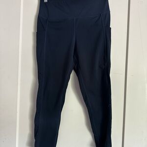 Senita Athletics Navy Laser Cut Crop Leggings